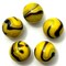 BUMBLE BEE Yellow/Black Glass Marbles 22mm (7/8 inch) SHOOTER Taw (Lot of 5)